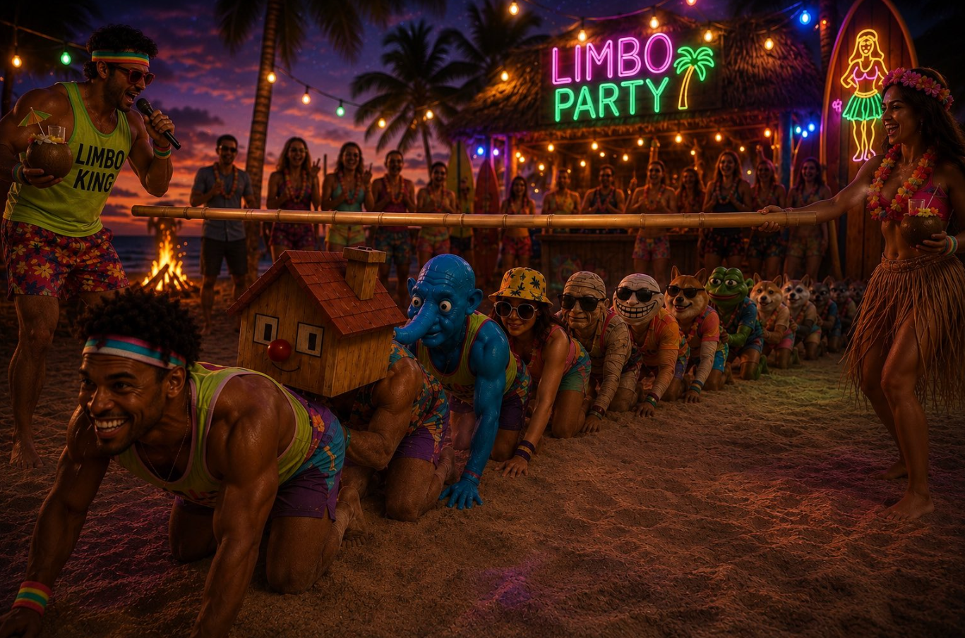 Memipede at a beach party